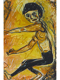 Tanz des Malers Kreide auf Papier A3 1986